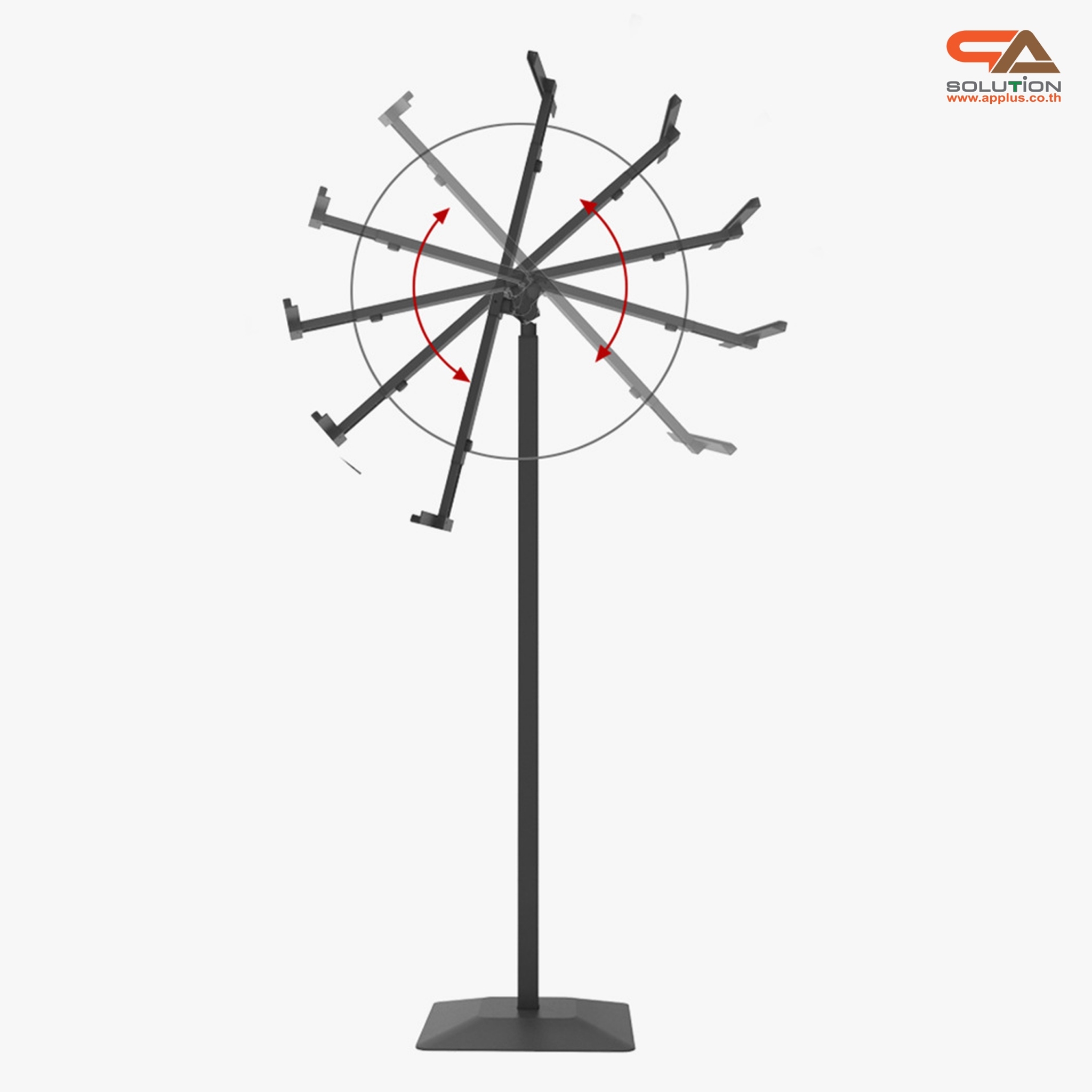 ขาตั้งโปสเตอร์เหล็ก แบบเอียง ฐานพลาสติก-ขึ้นรูป เสริมแผ่นยางถ่วงน้ำหนัก โชว์งานพิมพ์ 1 ด้าน ปรับระดับ-ปรับเอนได้ ถอดประกอบเคลื่อนย้ายสะดวก