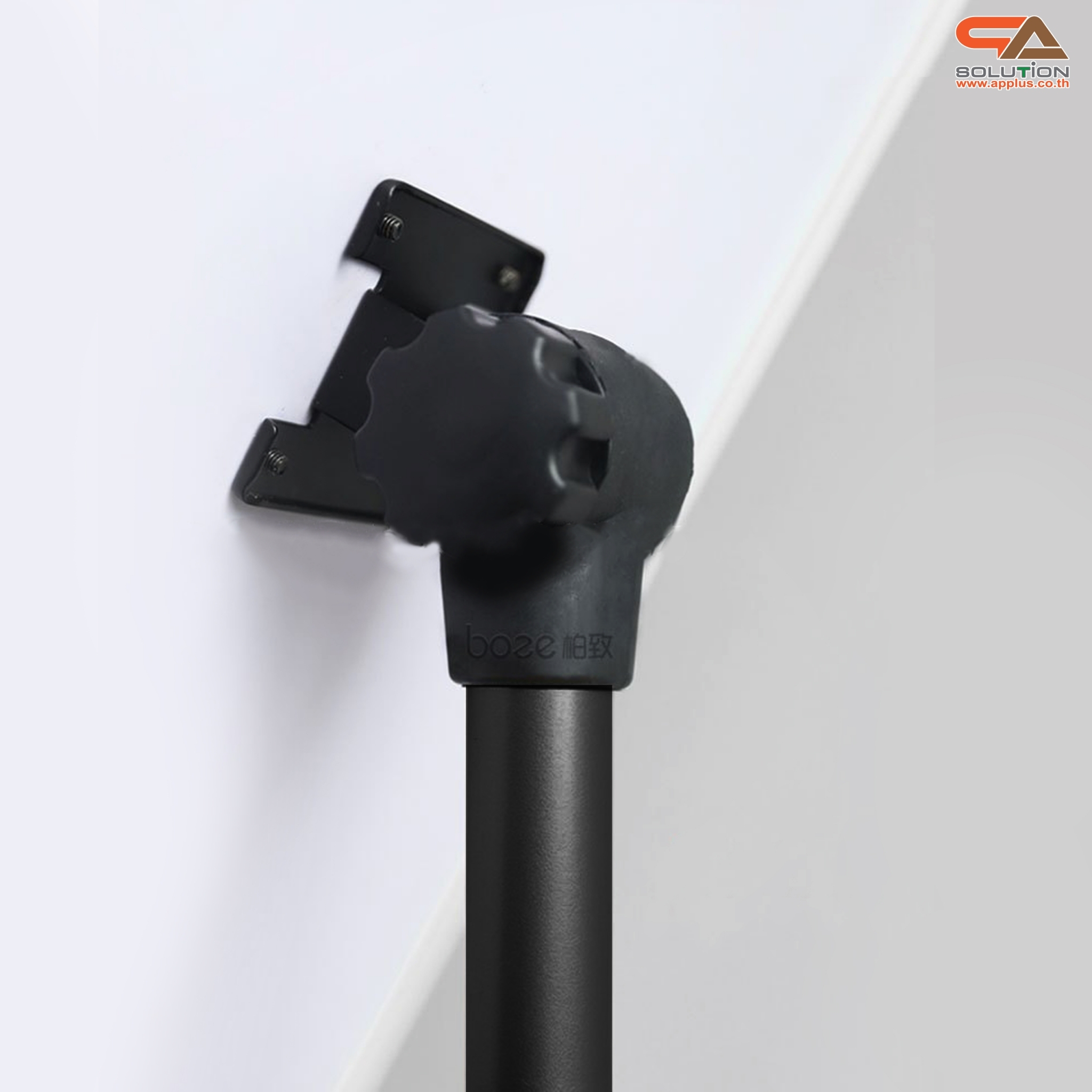 โปสเตอร์สแตนด์ ขนาด 40x60 cm. สีดำ ฐานกลม เสาเดี่ยว สอดภาพจากด้านข้าง เปลี่ยนมุมเอน ปรับแนวตั้ง-แนวนอนได้