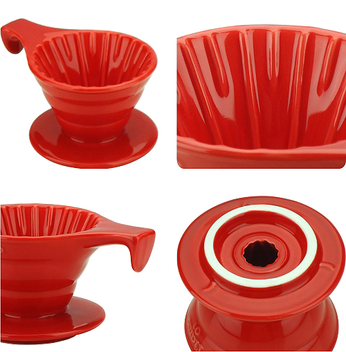 ถ้วยดริปเปอร์กรองกาแฟเซรามิก รูเดี่ยว 1-2 ถ้วย (V01) กระดาษกรองกาแฟ ช้อนตวงตักกาแฟ