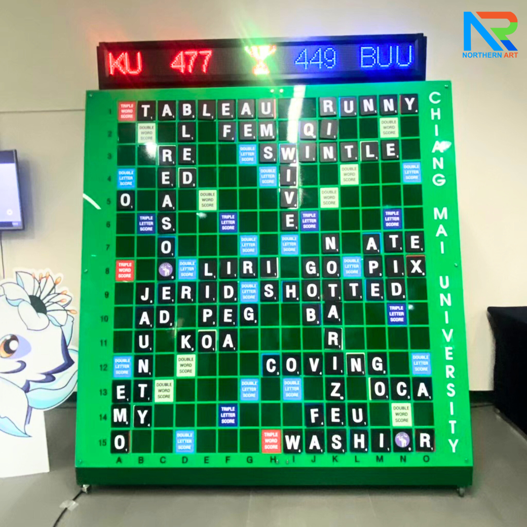 เกมส์ครอสเวิร์ด Crossword Game ขนาด (W)200 x (H)207 cm. พร้อมแผ่นตัวอักษร ช่องเก็บตัวอักษร และ แท่นวางตัวอักษร