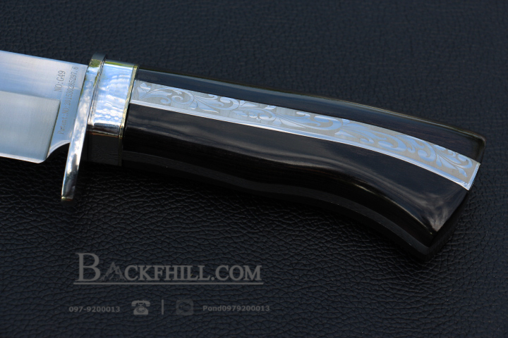 มีดใบตาย COLUMBIA รุ่น G49 ด้ามจับ ลายคลาสสิค ไม้เนื้อดำอย่างดี พร้อมซองไนลอน