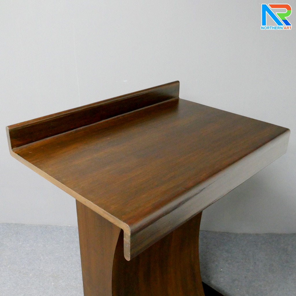 โพเดียมไม้ ยืนคู่ TOP ตรง สีโอ๊ค ขนาด (W)90 x (L)55 x (H)112 cm.