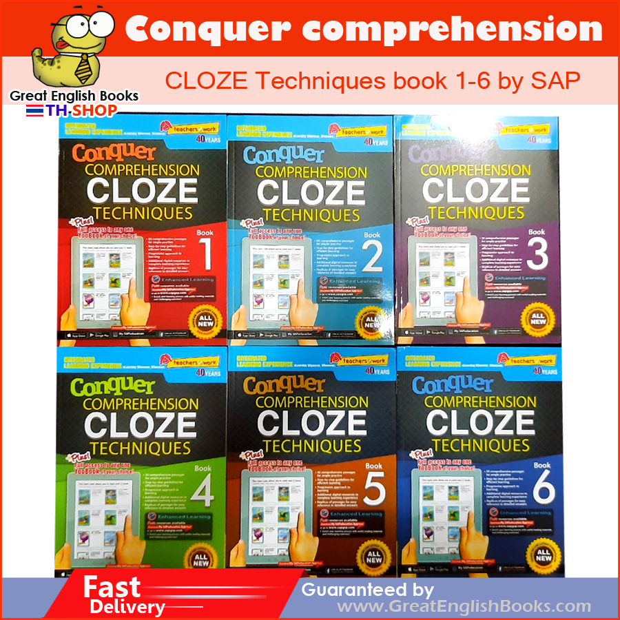 (In Stock) 🔥พร้อมส่ง เทคนิคการทำข้อสอบแบบ CLOZE พร้อมเฉลย Conquer comprehension CLOZE Techniques book 1-6 จาก SAP ประเทศสิงค์โปร์