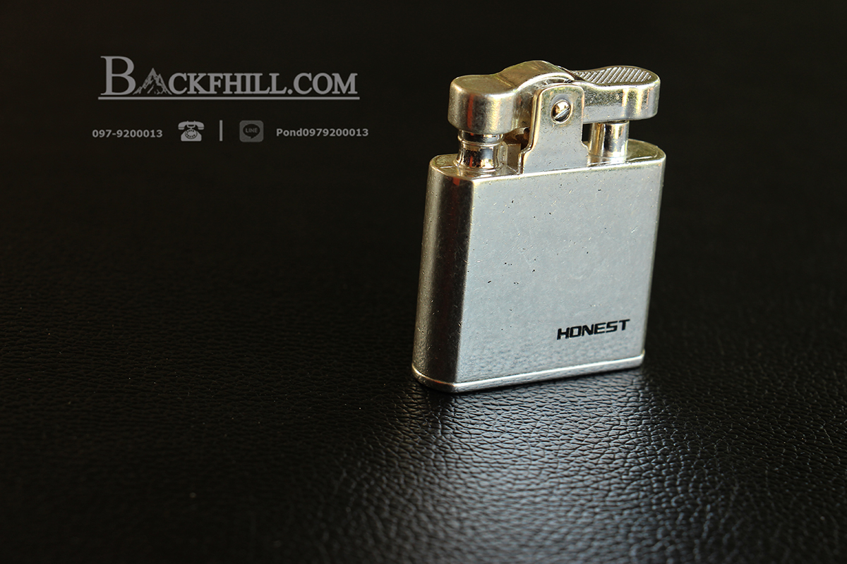 ไฟแชคทองเหลืองแท้ Honest Promise Luxury Lighter สีเงิน คลาสสิค ของแท้100%