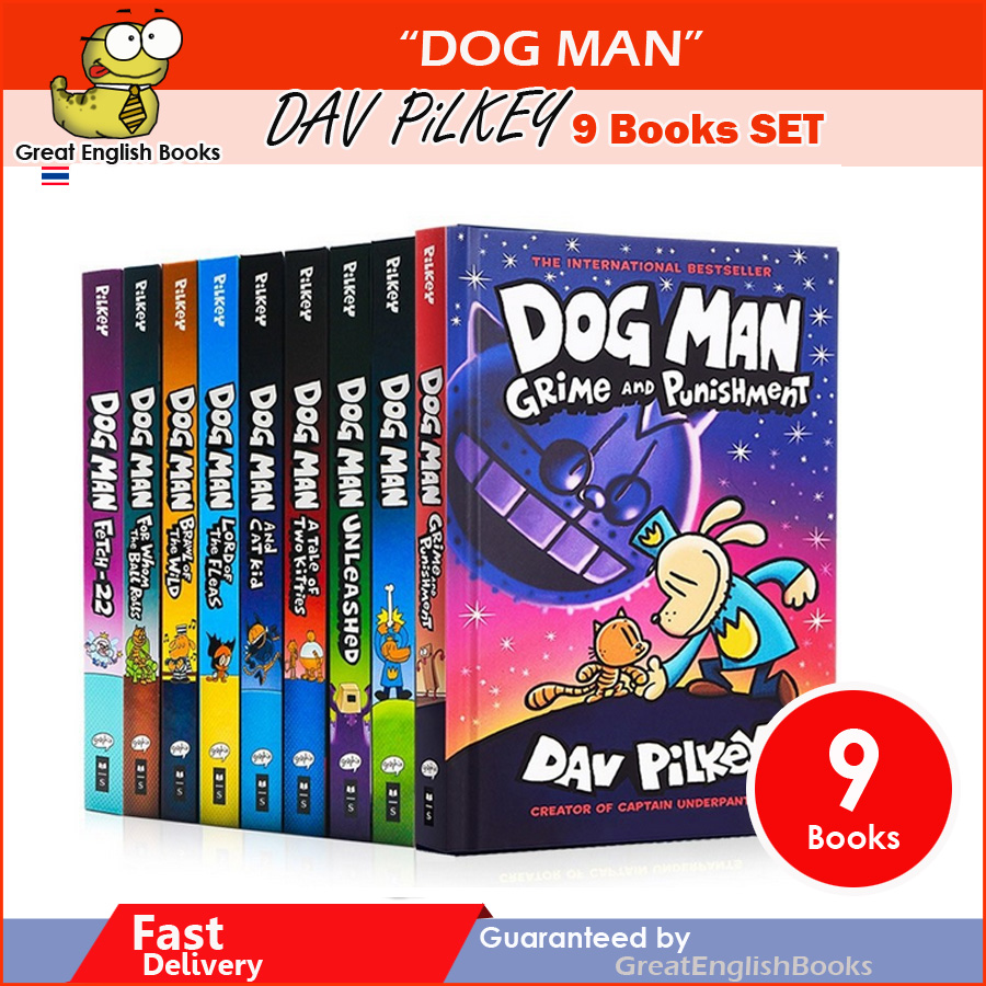 (In Stock) 🔥🔥*พร้อมส่ง* รุ่นกระดาษด้าน Dog Man Dav Pilkey Collection 9 Books Set (Dogman) hardcover Scholastic