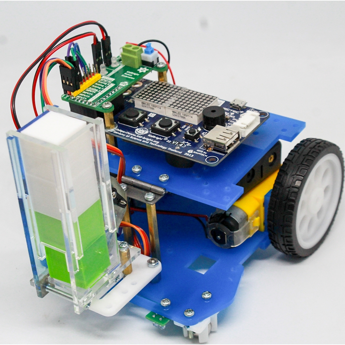 หุ่นยนต์โรบอท รุ่น 2 ล้อ เพื่อการศึกษา เสิรมทักษะการเรียนรู้ ประกอบง่าย รุ่นบอร์ด KIDBRIGHT