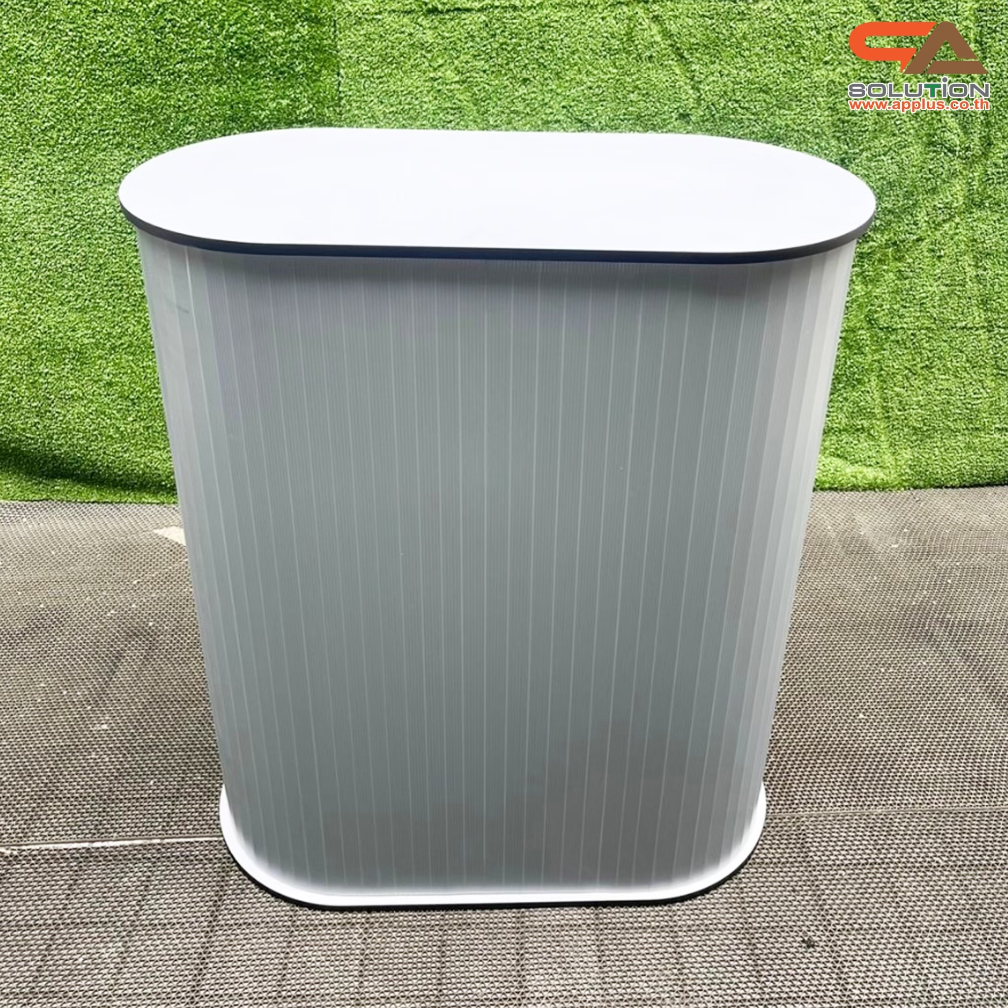เคาน์เตอร์ออกบูธ ตรงมน TOP สีขาว ขนาด(W)80 x (D)40 x (H)93 cm. ถอดประกอบได้ เคลื่อนย้ายสะดวก