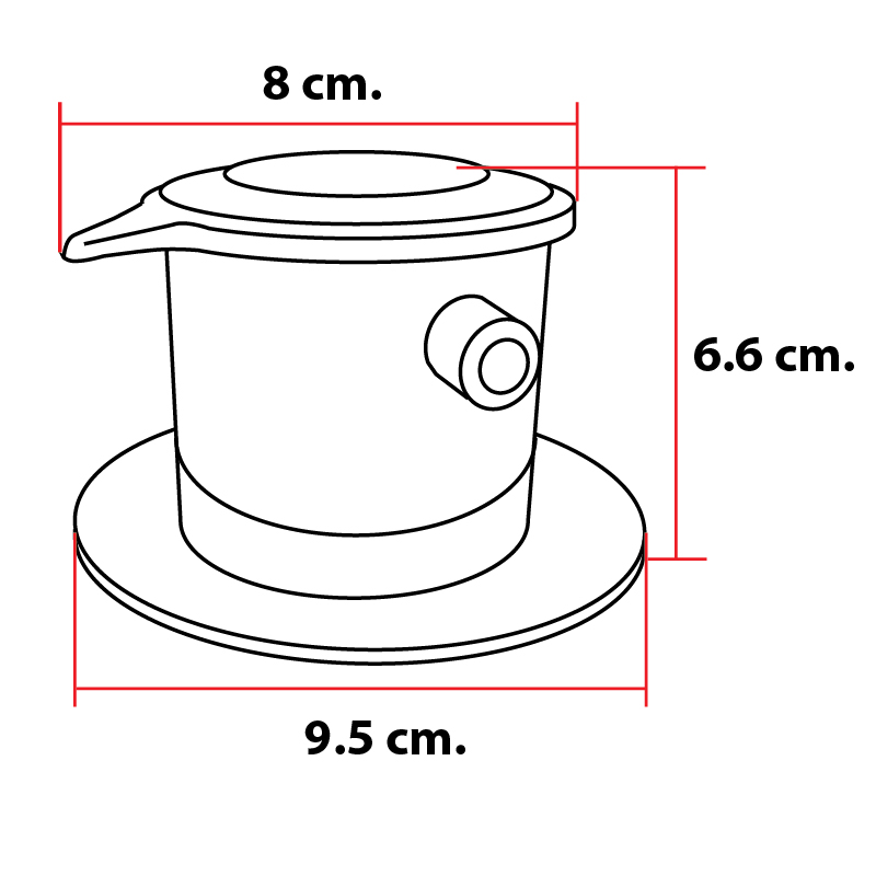 ถ้วยชงกาแแฟเวียดนาม (ฟิน) ดริปเวียดนาม สแตนเลส มีด้ามจับ