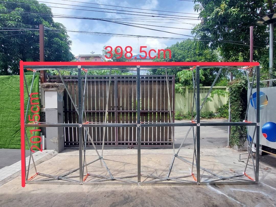 VINYL BACKDROP OUTDOOR แบคดรอปไวนิล รุ่น 2x4 ขนาด (W)400 x (H)200 cm. โครงอะลูมิเนียมพร้อมขาค้ำยัน ถอดประกอบได้ เหมาะกับงานภายนอกอาคาร