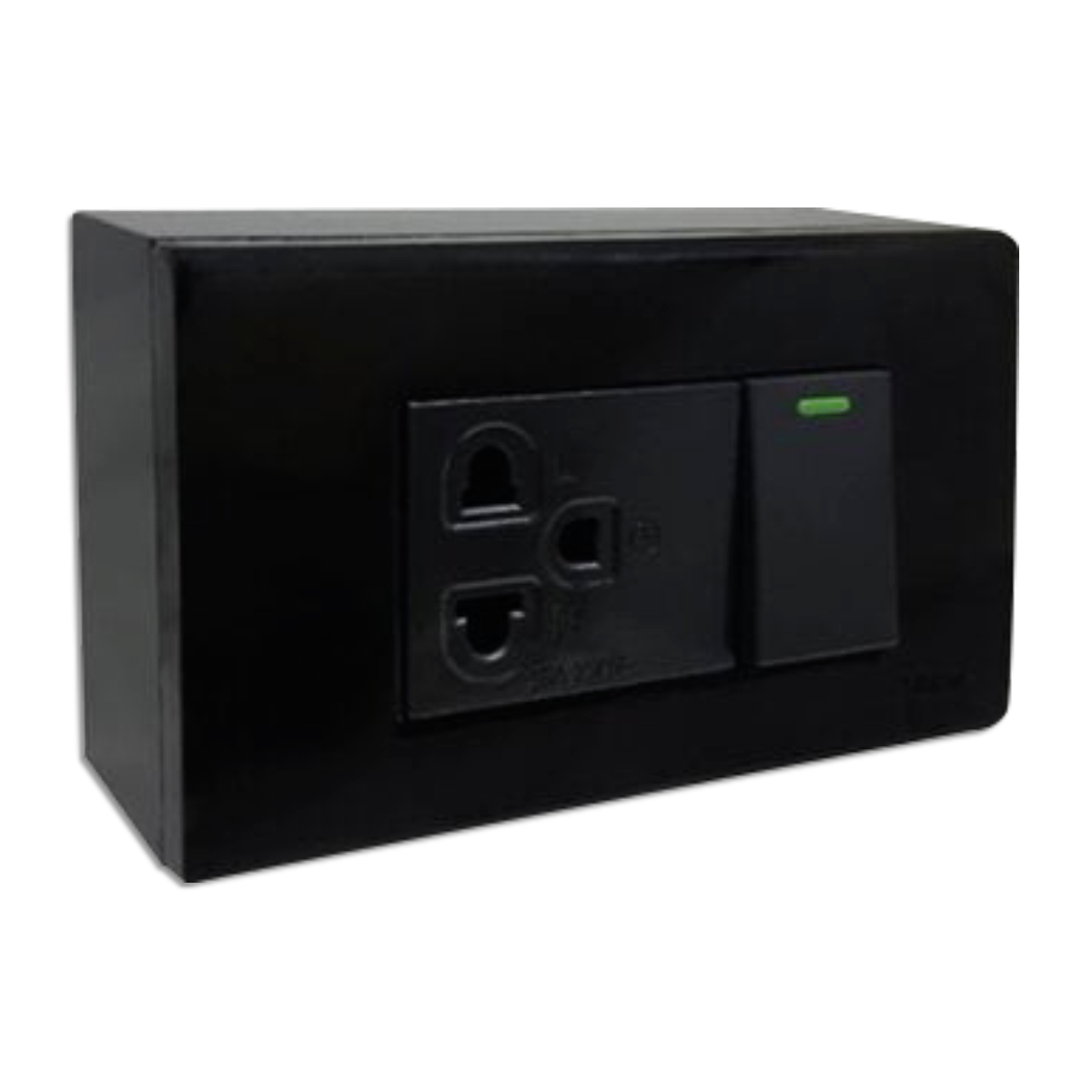 NANO ชุดฝา 3 ช่อง 1 สวิตช์ + ปลั๊กกราวด์เดี่ยว และบล็อกลอยขนาด 2*4 นิ้ว Classic series สีดำ รุ่น CS15-BB (18 ชิ้น/กล่อง)