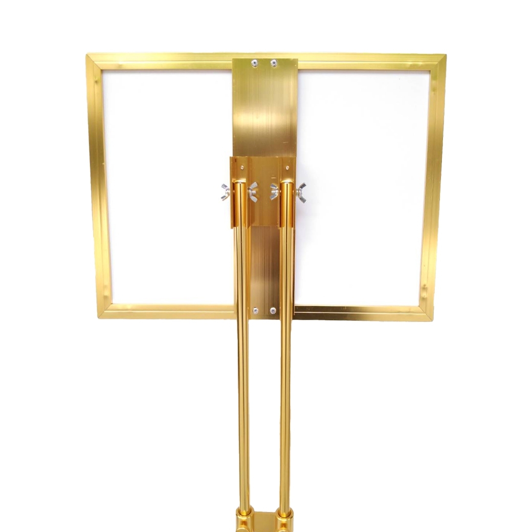 โปสเตอร์สแตนด์ ขนาดA3 ฐานกลม เสาคู่ โชว์งานพิมพ์ 1 ด้าน ปรับเอียง 360 องศา ปรับแนวตั้ง-แนวนอน และปรับสูง-ต่ำได้