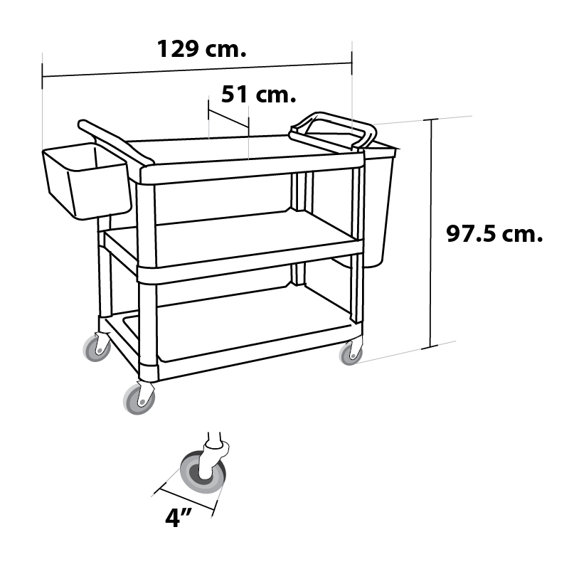 รถเข็นเก็บจาน รถเข็นทำความสะอาดโต๊ะอาหาร