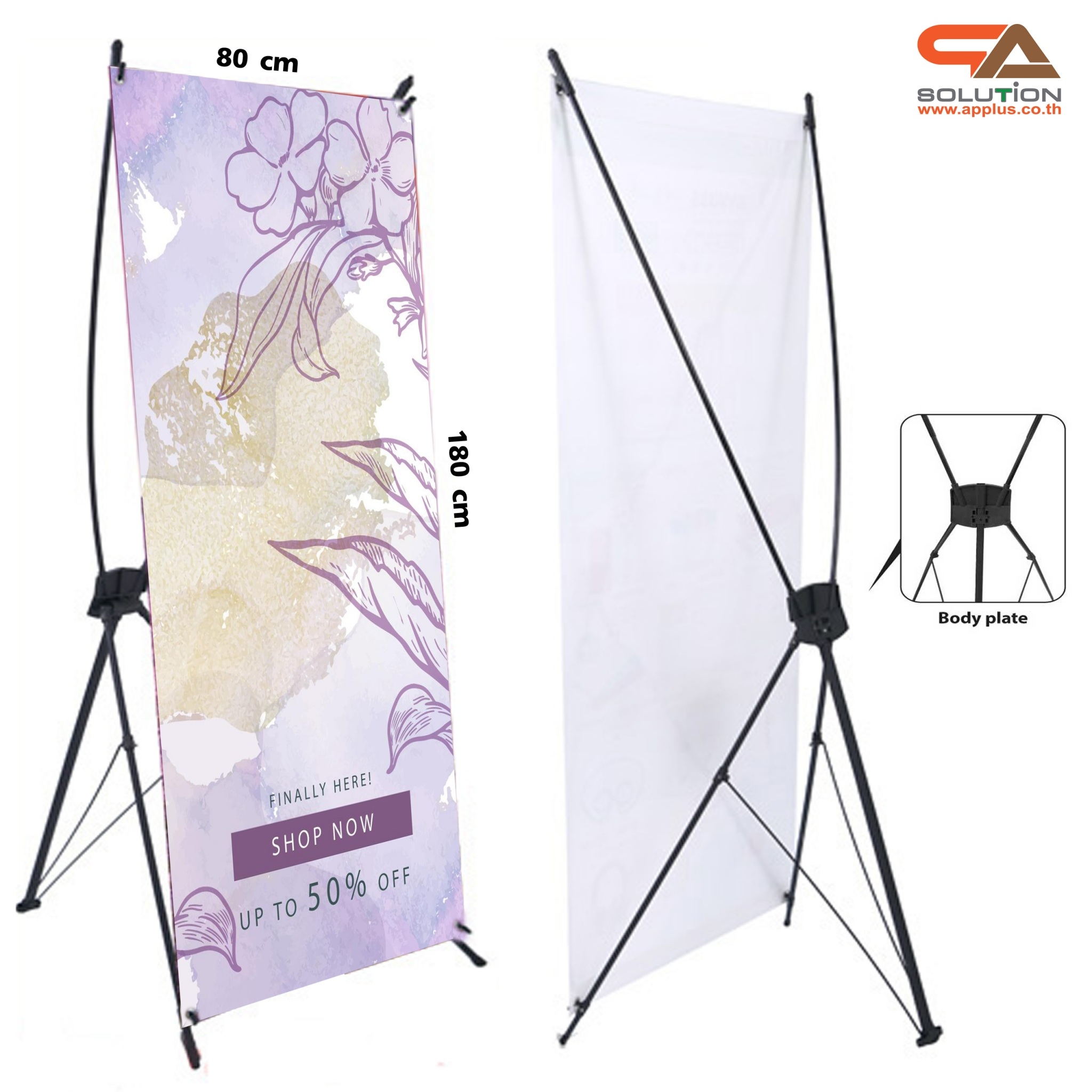 X STAND เอ๊กซ์สแตน รุ่นเกรด A ขนาด 80x180 ซม. โครงเหล็กสีดำ แข็งแรง ทนทาน ถอดประกอบได้ แถมถุงใส่อุปกรณ์ 1 ใบ