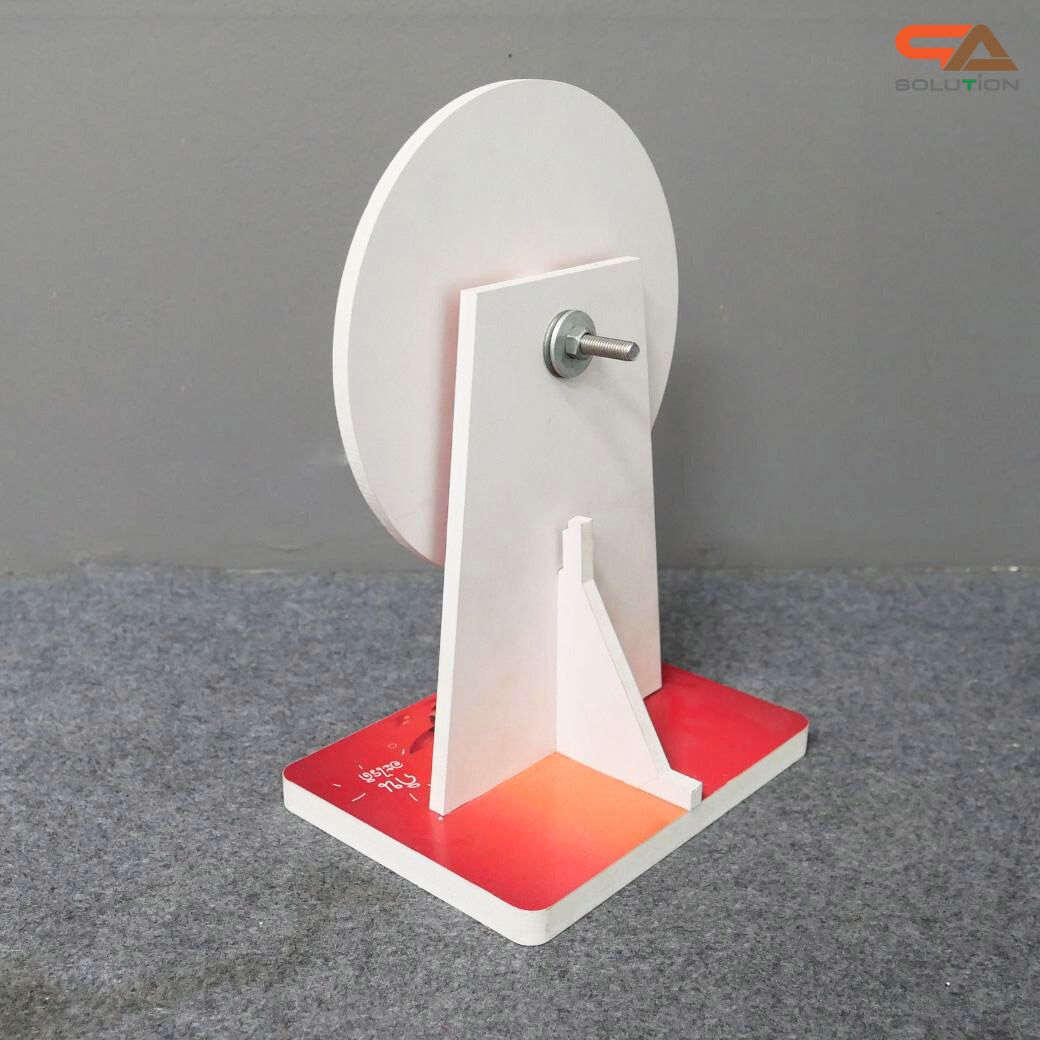 เกมส์วงล้อตั้งโต๊ะ ขนาดวงล้อ 20 ซม. สูง 30 ซม. วัสดุพลาสวูดสีขาว หนา 8-15 มม. ถอดประกอบได้