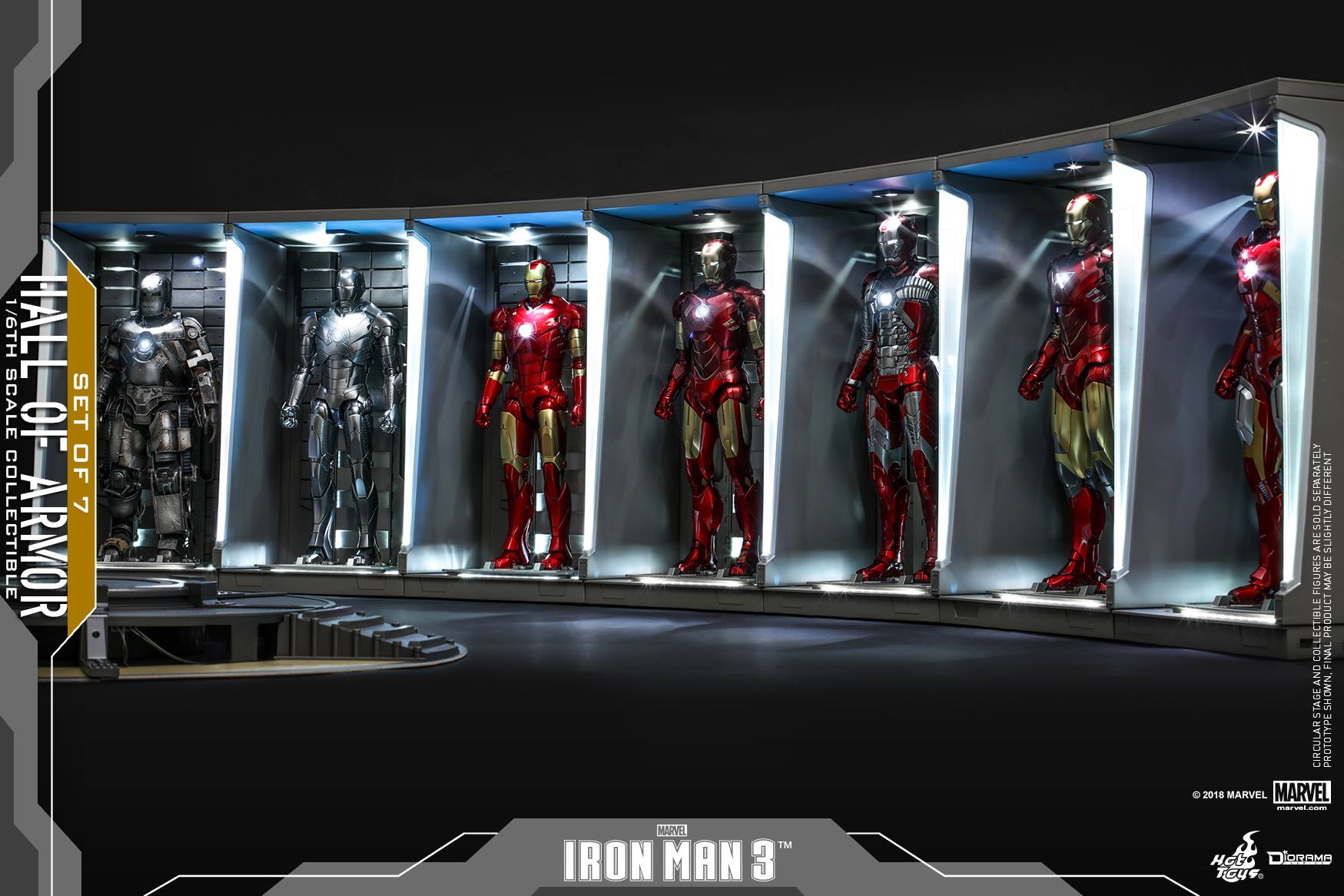 Hot Toys DS001C IRON MAN 2 - HALL OF ARMOR (Set of 7)