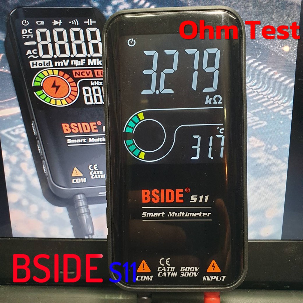 BSIDE S11 Smart Multimeter 2021 มัลติมิเตอร์แบบสมาร์ท จอสี 3.5 นิ้วใช้งานง่าย พกพาสะดวก วัดค่าเก็บประจุได้ รุ่นใหม่ไม่ใช้ถ่าน ชาร์จไฟจาก USB มีกระเป๋า