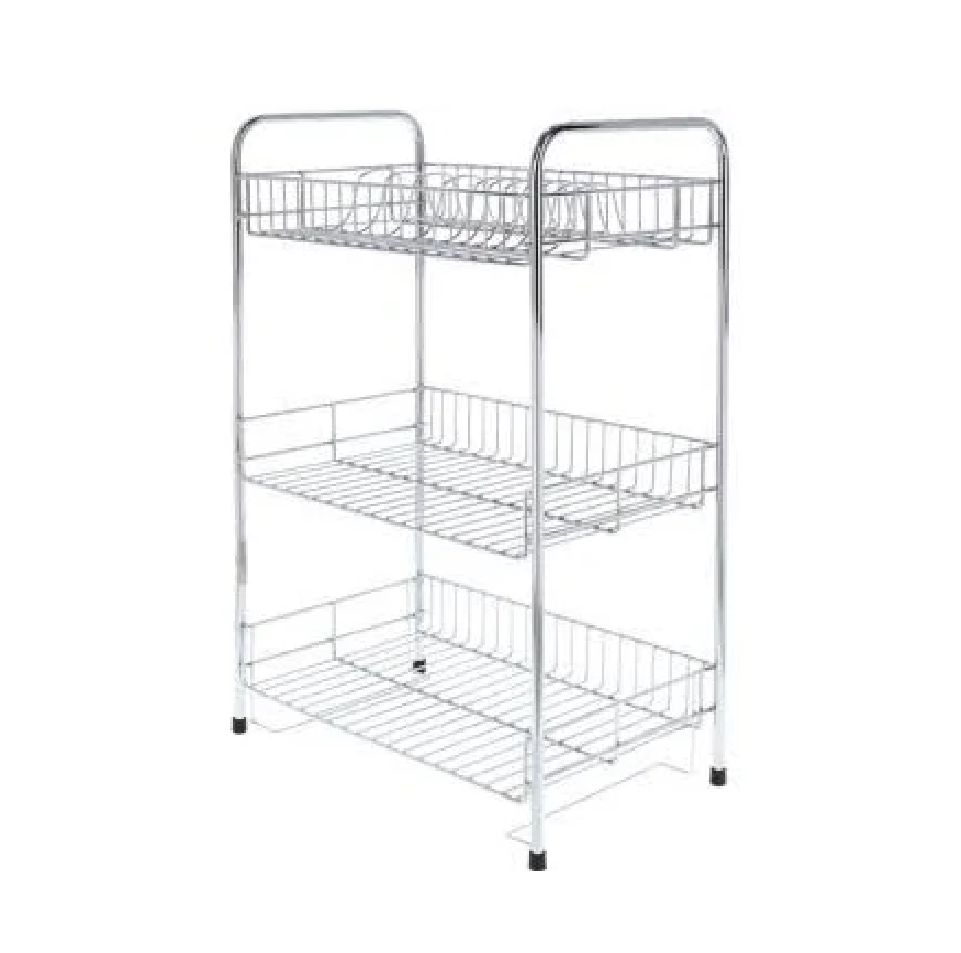 ชั้นคว่ำจานเหล็กชุบโครเมียมตั้งพื้น 3 ชั้น (เล็ก) Dylan KASSA HOME รุ่น MHC-5537 ขนาด 50 CM. สีเงิน