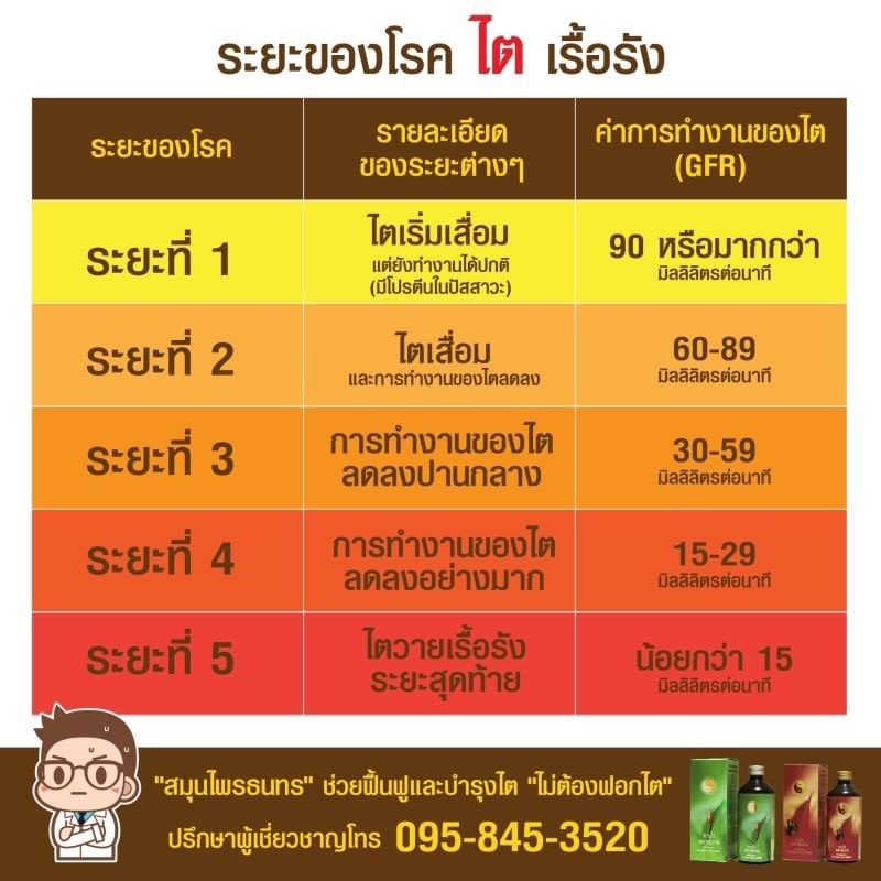 โรคไตมี 5 ระยะ