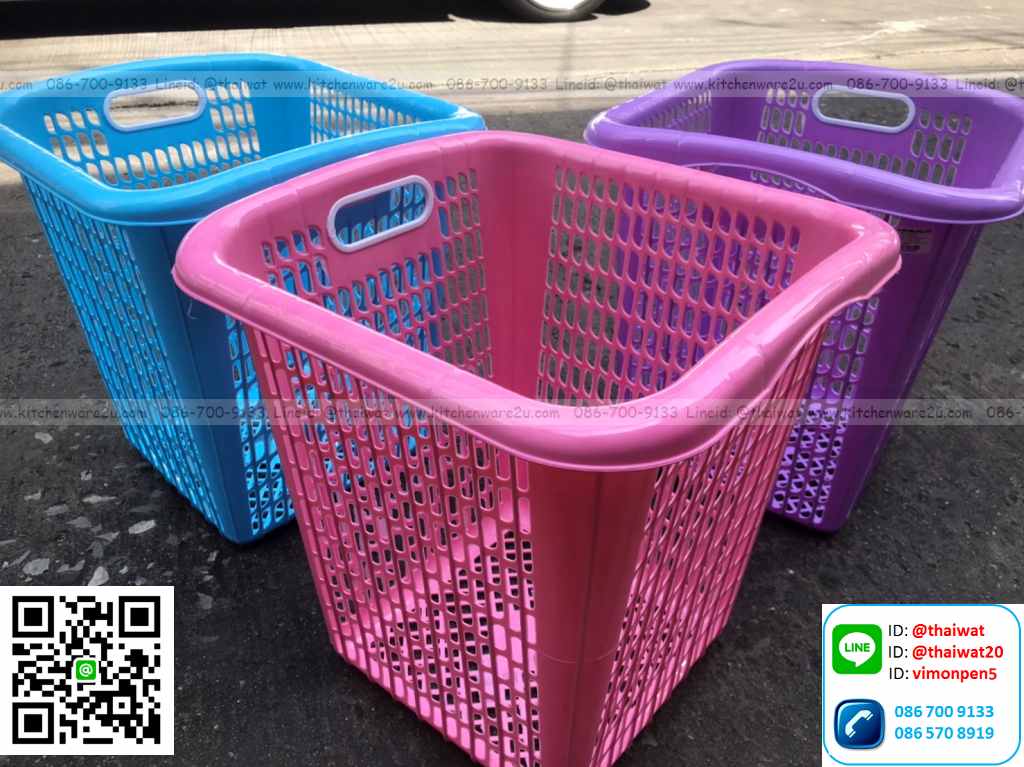 P06434 ตะกร้าเหลี่ยมเอนกประสงค์ (42*42*48 cm) No.707 ราคาขายส่ง 1 โหล: 12 ใบ: เฉลี่ย 70 บต่อใบ