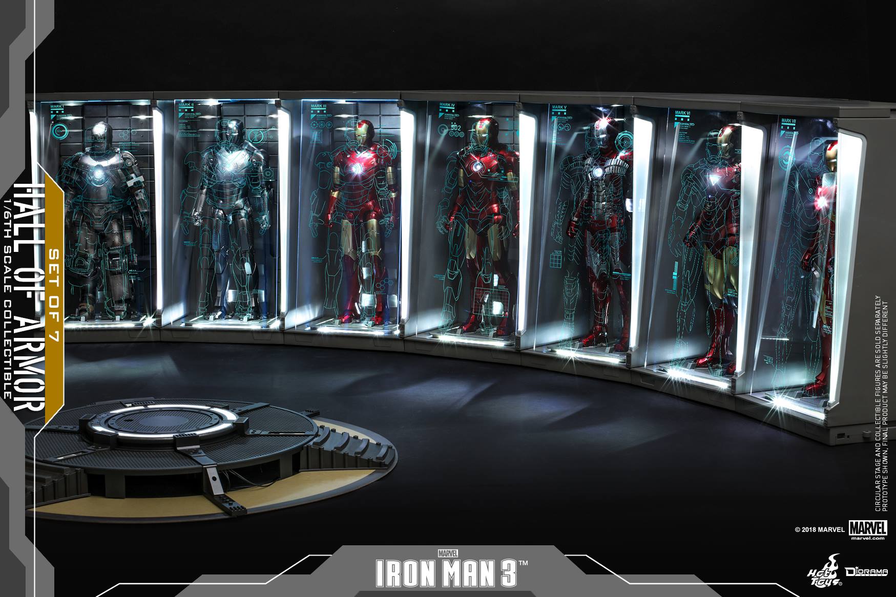 Hot Toys DS001C IRON MAN 2 - HALL OF ARMOR (Set of 7)