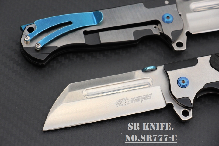 มีดพับ SR KNIVES รุ่น SR777C New divide. ใบ Stainless Steel 5Cr13MOV ด้ามจับ G10 แท้ระบบเฟรมล็อค สำเนา