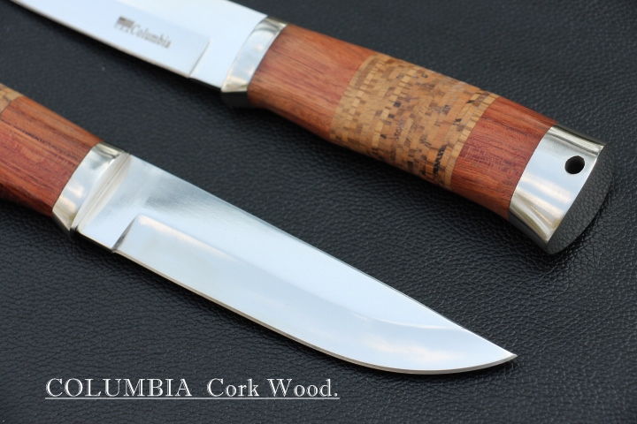 มีดใบตาย COLUMBIA CORK WOOD. ด้ามไม้ครอบสแตนเลสปัดเงา ด้ามไม้ก๊อก ขนาด 11 นิ้ว