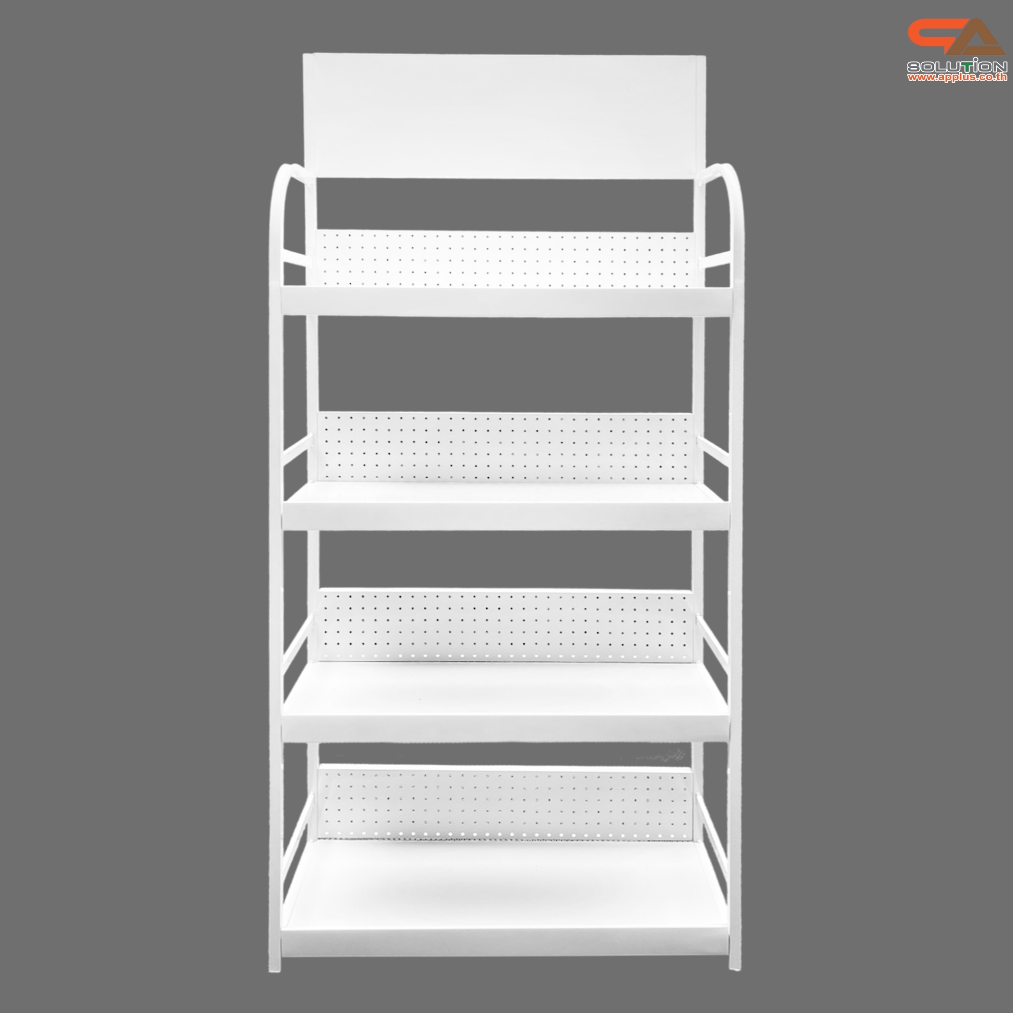 เช่าชั้นวางสินค้าเหล็ก 4 ชั้น สีขาว ขนาด (W)80 x (D)30 x (H)170 ซม. ถอดประกอบได้