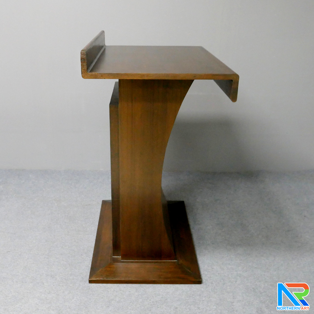 โพเดียมไม้ ยืนคู่ TOP ตรง สีโอ๊ค ขนาด (W)90 x (L)55 x (H)112 cm.