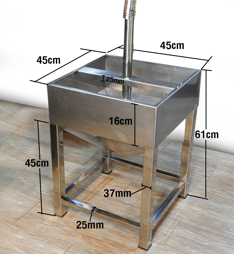 ถังใส่เมล็ดกาแฟ สแตนเลส 45x45x61 cm.