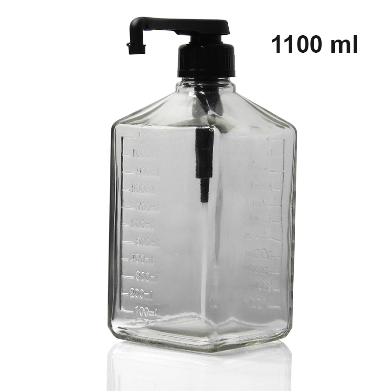 Syrup bottle with black pump