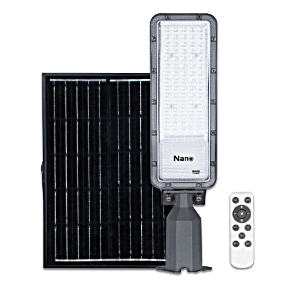 NANO Solar Street Light โคมไฟถนนโซล่าเซลล์+ชุดแขนติดตั้ง (พร้อมรีโมท)