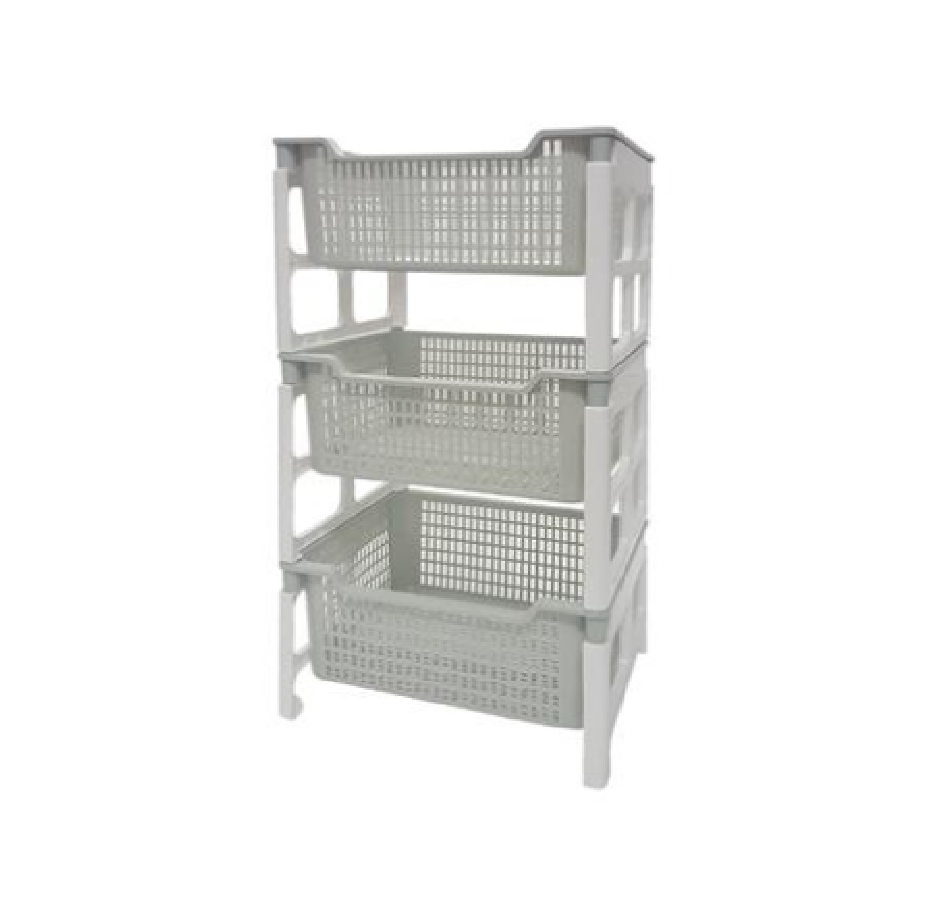 ชั้นวางของพลาสติกอเนกประสงค์ 3 ชั้น KASSA HOME รุ่น API-1030 ขนาด 51 x 41 x 91 ซม. สีเทา - ขาว
