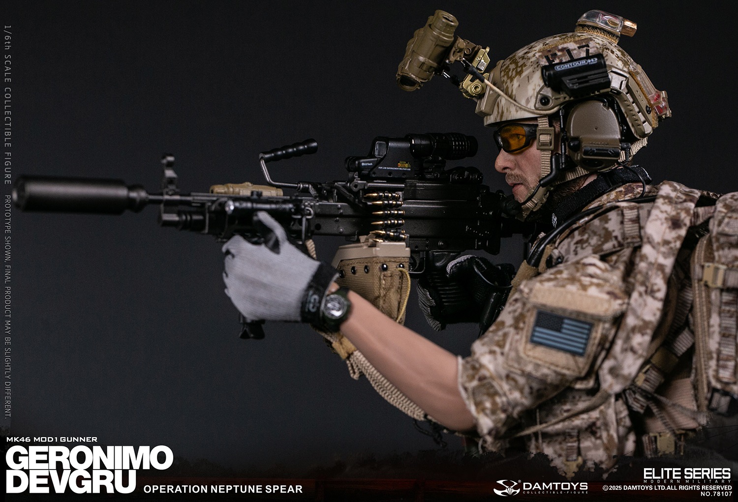 DAMTOYS 78107 DEVGRU Operation Neptune Spear “GERONIMO” MK46 MOD1 GUNNER