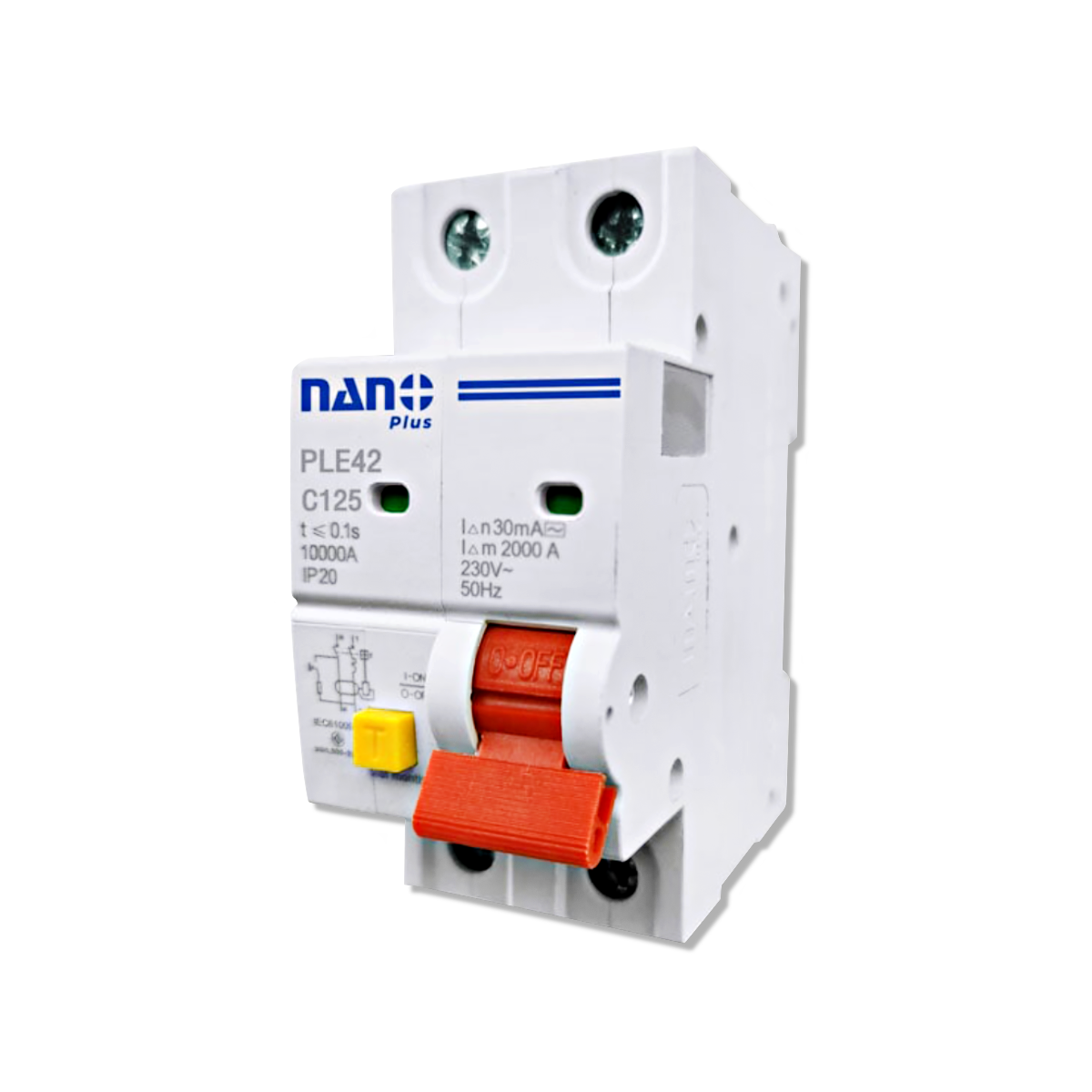 NANO เซอร์กิตเบรกเกอร์กันดูด NANO PLUS 2P 125A 10kA