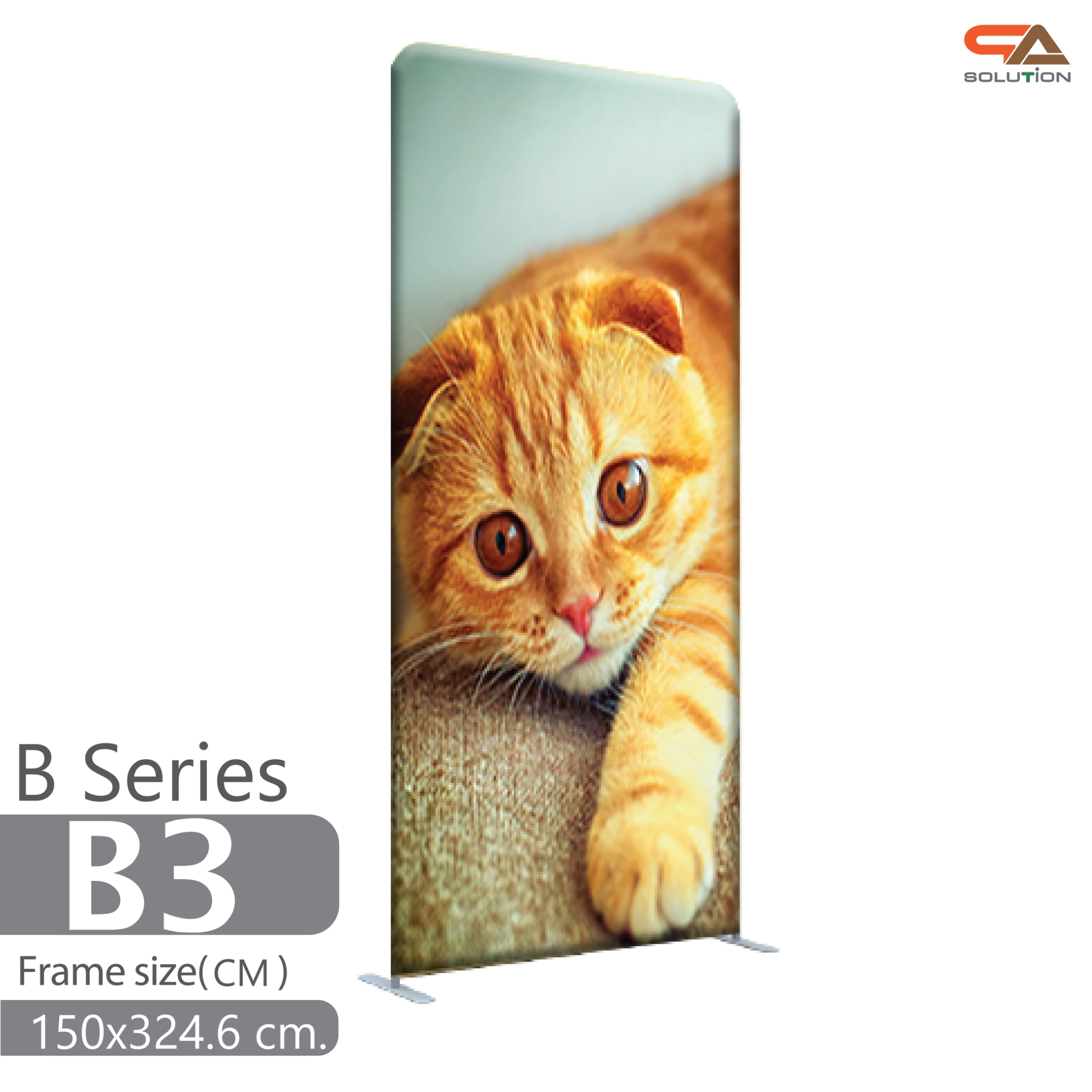 แบคดรอปผ้า รุ่นB series ขนาด (W)150 cm. x (H)228 – 324.6 cm. โครงอะลูมิเนียม ถอดประกอบได้ พร้อมกระเป๋าใส่อุปกรณ์