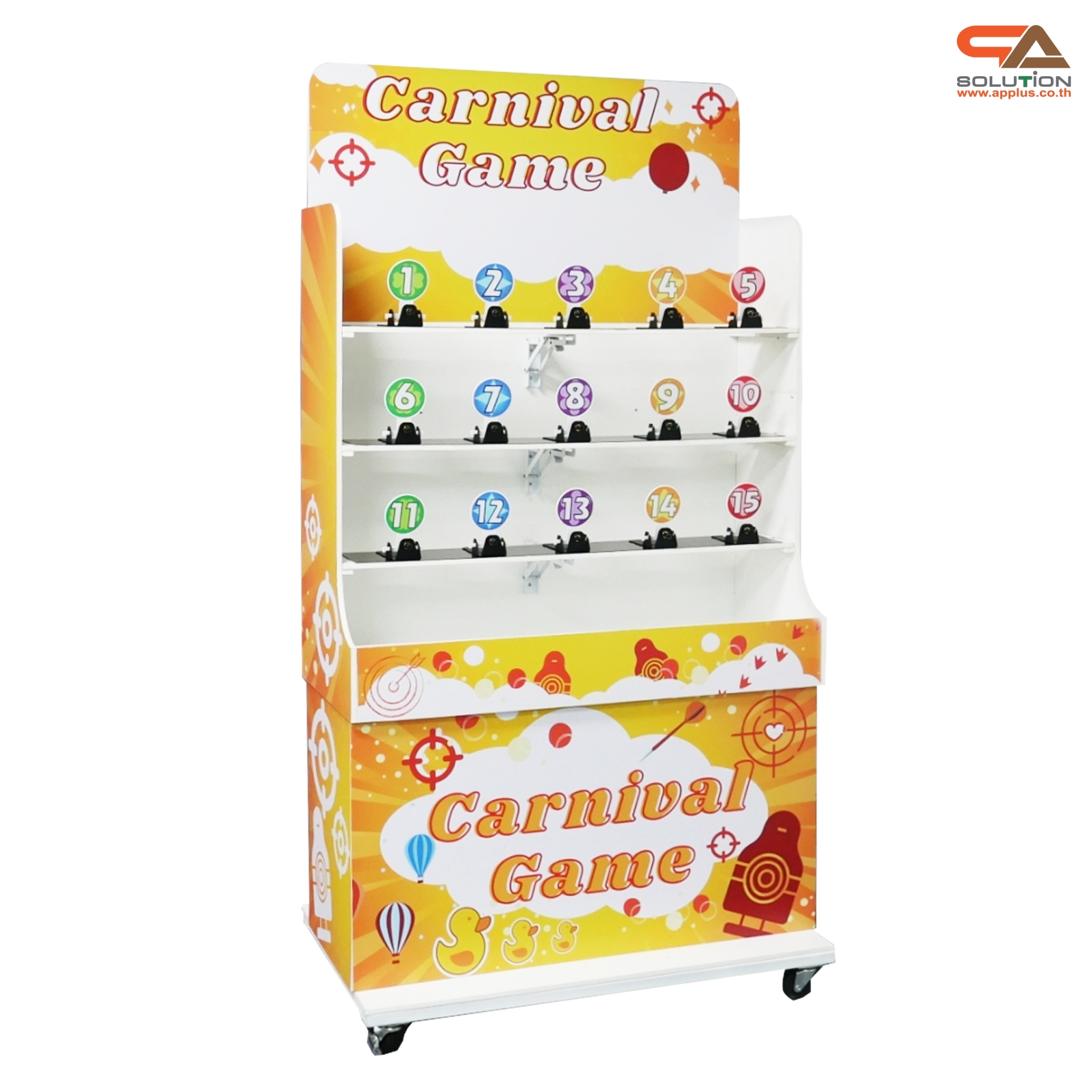 เกมส์ CARNIVAL GAME ยิงเป้าเหล็กกลม ขนาด (W) 90 x (L)50 x (H)176 cm. พร้อมเป้าเหล็กกลม 15 อัน ปืนกระสุนโฟม 2 ชุด