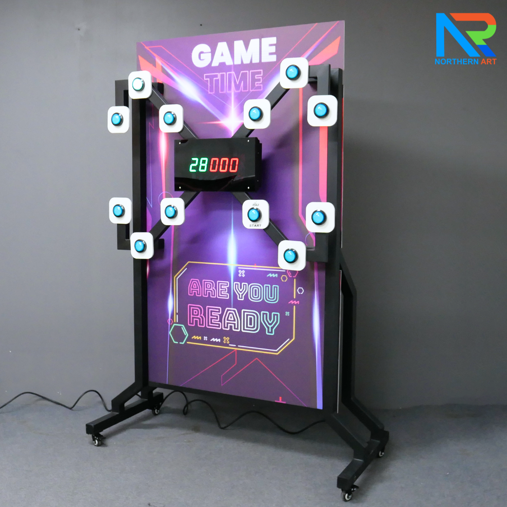 เกมส์กดปุ่มไฟฟ้า ขนาด (W)134 x (D)60 x (H)197 cm. พร้อมจอแสดงผล LED นับคะแนน