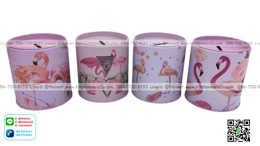 P06011 ออมสินเหล็ก ลายน่ารัก (ราคาส่งต่อ 1 โหล :12 อัน)