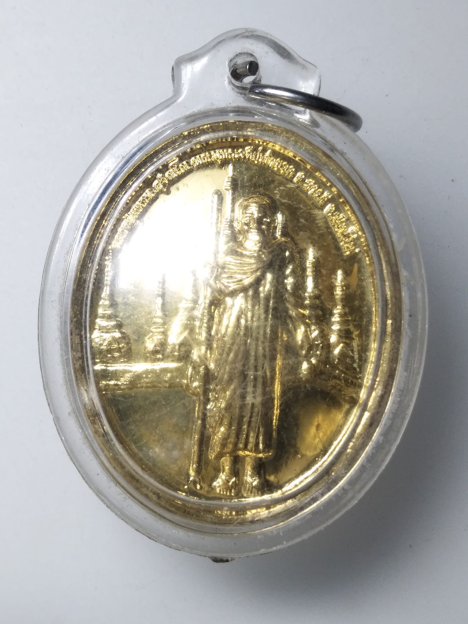 H071 เหรียญหลวงปู่แหวน สุจิณโณ หลัง ครูบาอินทร์คำ อินทวัณโณ วัดไชยสถาน (วัดพระพุทธเจดีย์เก้ายอด) จ.เชียงใหม่