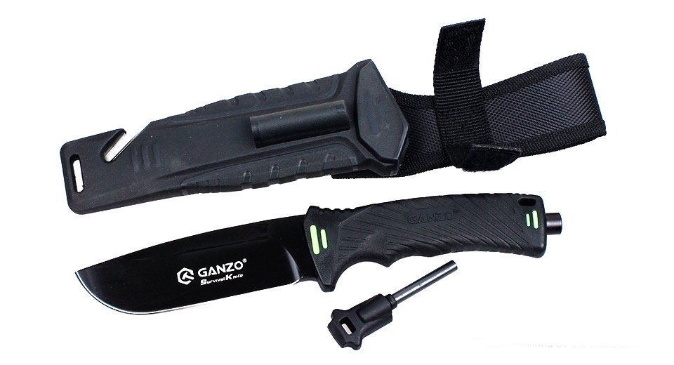 มีด Ganzo รุ่น G-8012BK (สีดำ) Hunting Survival Knife.