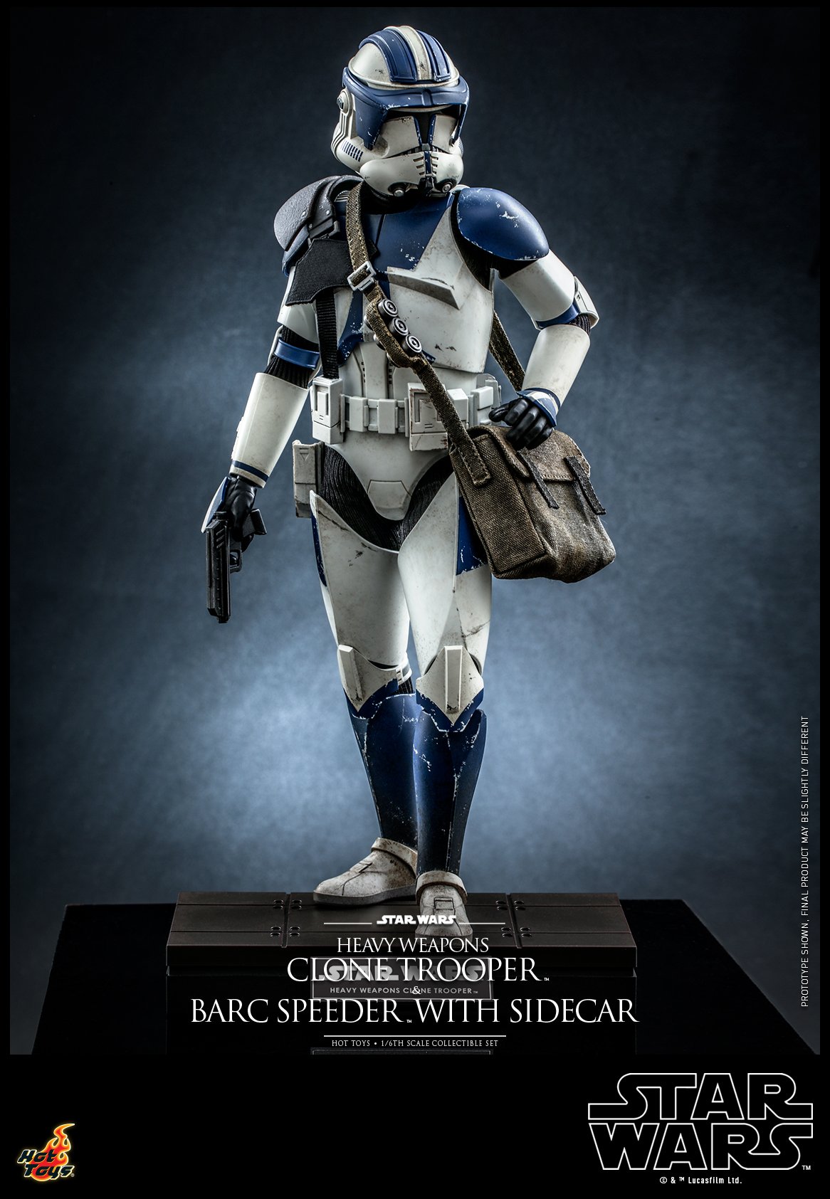 Hot Toys TMS077 1/6 Star Wars: The Clone Wars™ - Heavy Weapons Clone Trooper™ and BARC Speeder™ with Sidecar™