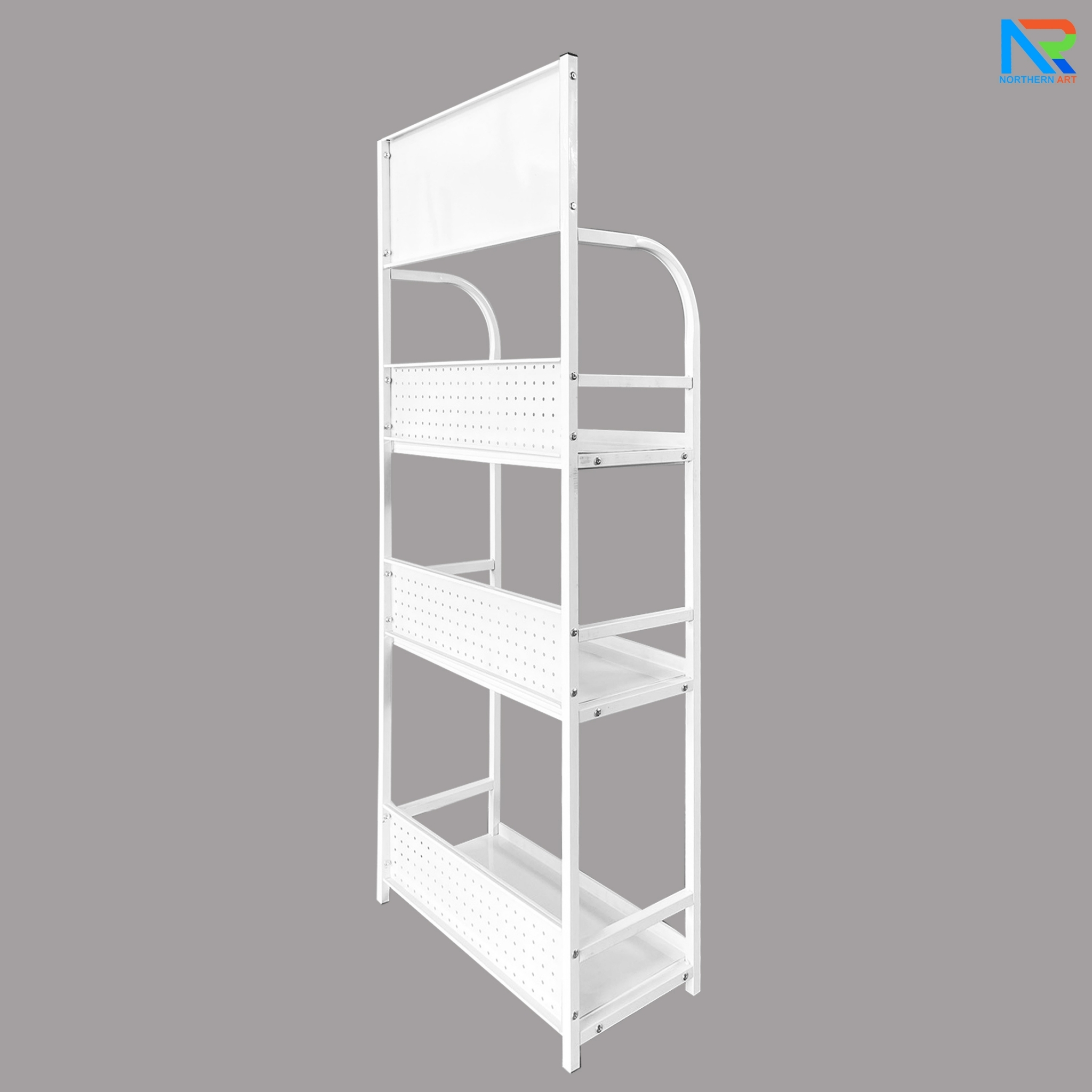 ชั้นวางสินค้าเหล็ก 3 ชั้น สีขาว ขนาด (W)60 x (D)30 x (H)150 ซม. ถอดประกอบได้