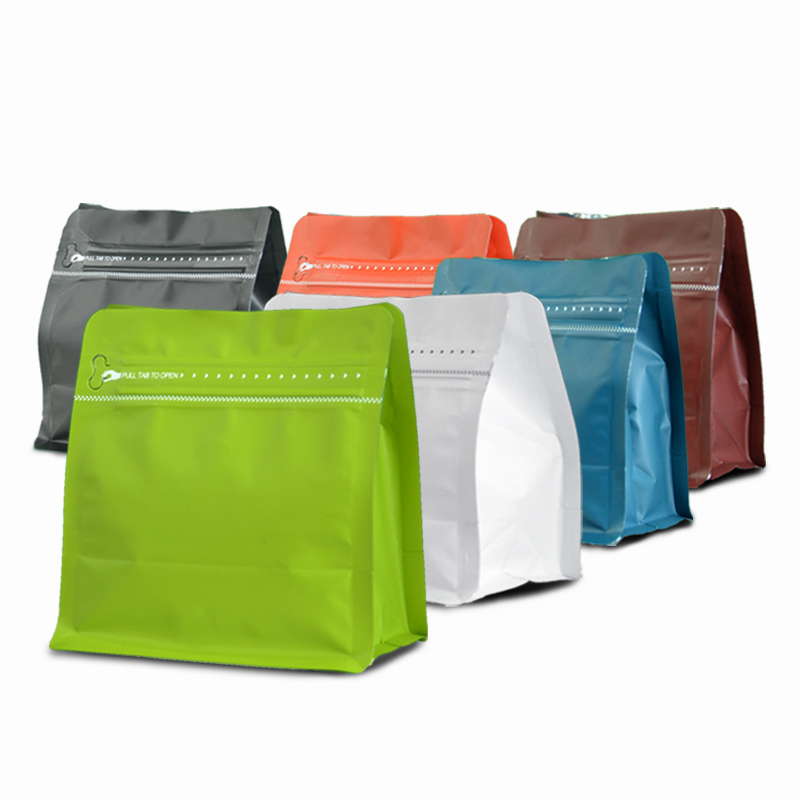 WIDE SERIES coffee bag 100g with valve, zip lock, can stand, expandable beside (50PCS Per Pack)