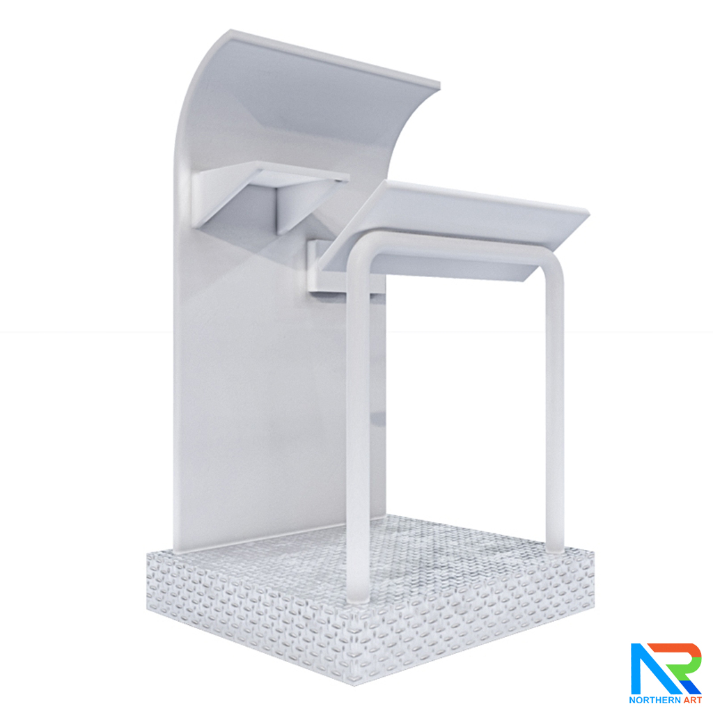 โพเดียมรปภ. รุ่นเหล็ก พ่นสีขาว ขนาด (W) 85 x (L) 85 (H) 135 ซม. แข็งแรง ทนทาน ( สั่งผลิตสีที่ต้องการได้ )