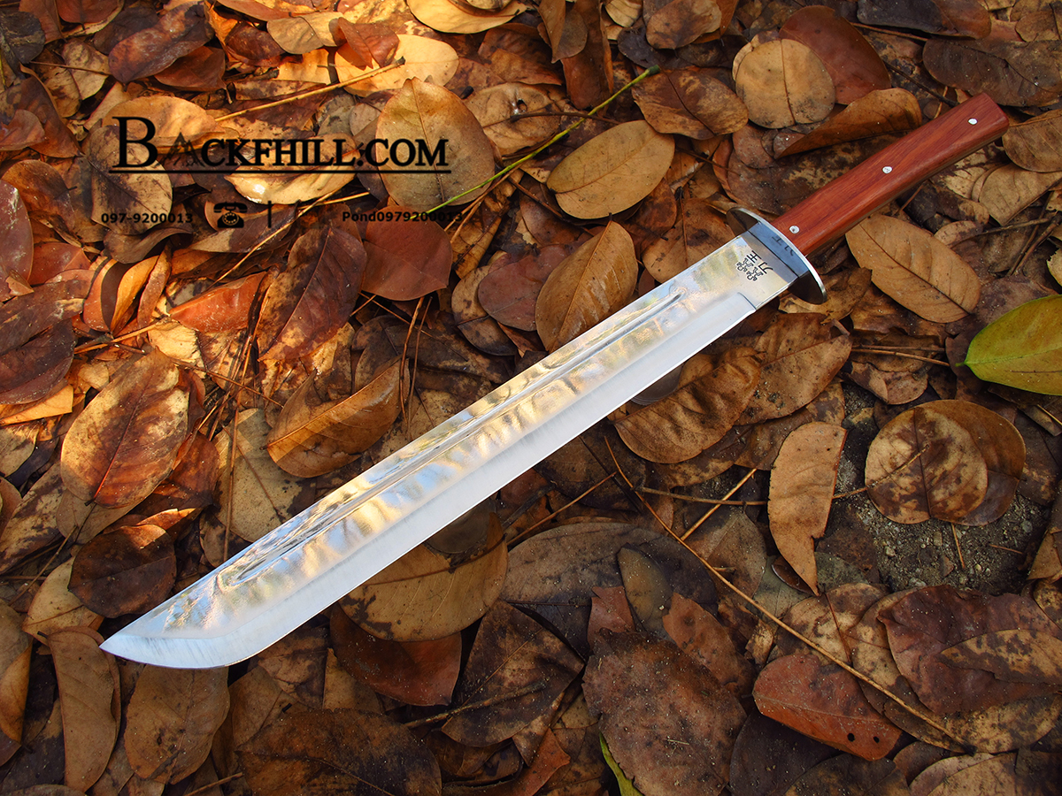 มีดดาบยาว Stainless Steel ทรงง้าวเทพกวนอู ยาว 25 นิ้ว พร้อมซองไนลอน