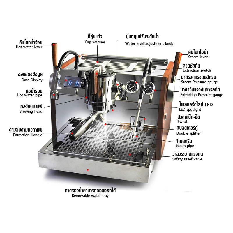 AURORA 3 เครื่องชงกาแฟ APRESSO หม้อต้ม 2 ใบ