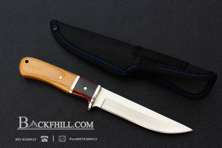 มีดใบตาย COLUMBIA รุ่น K88 ใบมีดปลายแหลม ด้ามจับไม้เนื้อแข็งอย่างดี พร้อมซองไนลอน