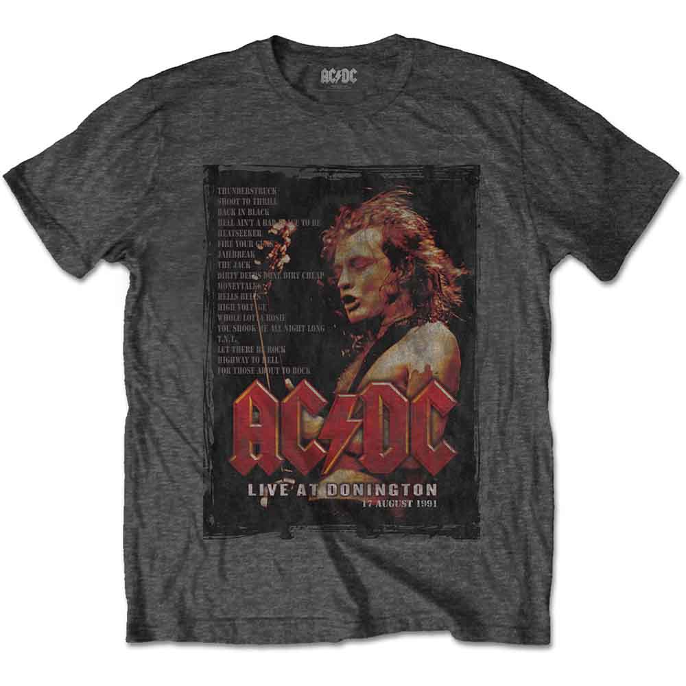 AC/DC Unisex T-Shirt: Donington Set CHARCOAL GREY