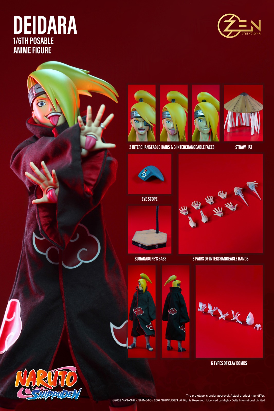 Zen Creations PAF004S Posable Anime Figure (PAF) Deidara (Standard Version)