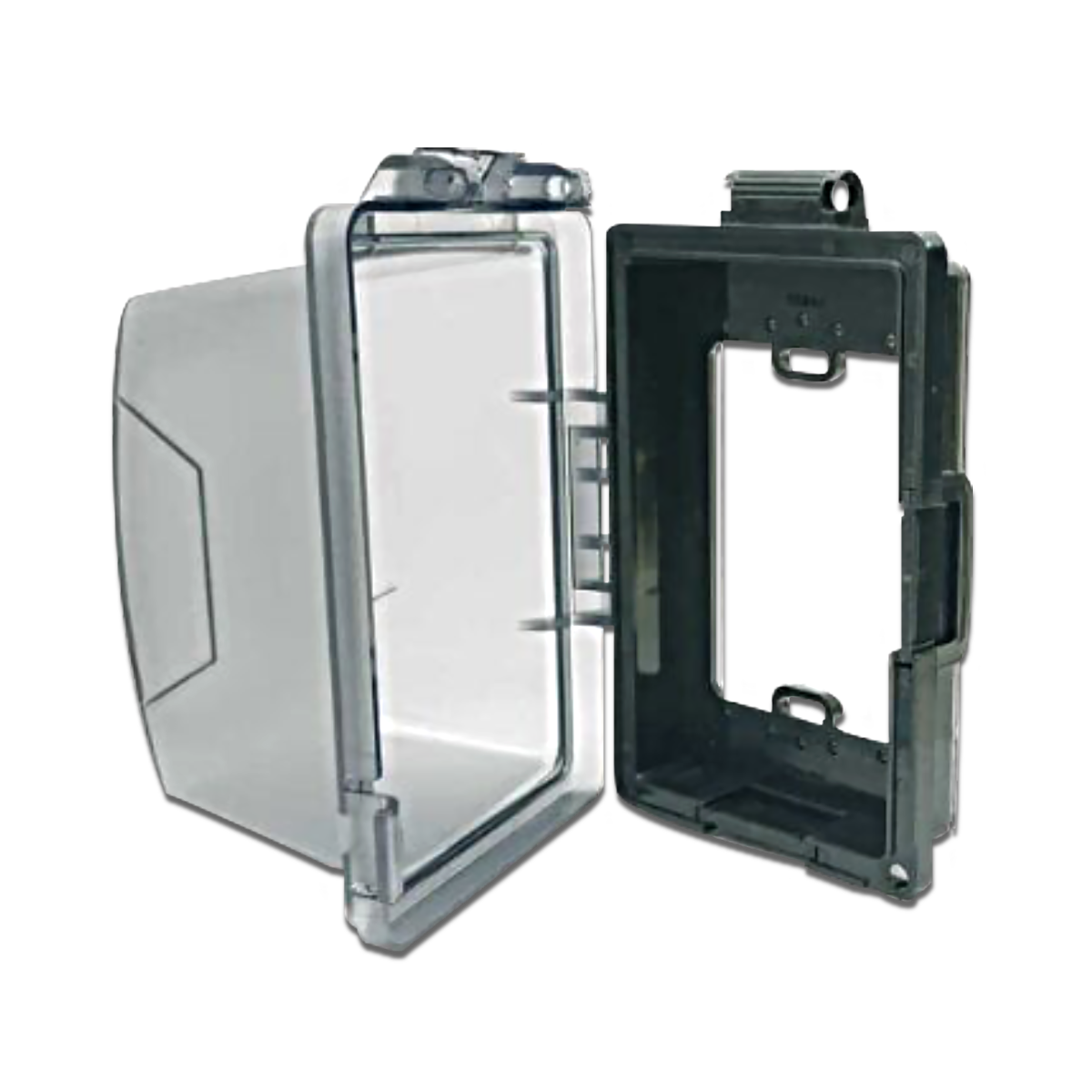 NANO ฝาครอบแผงหน้ากากกันน้ำแบบฝาสูง สีดำ(ฝาดำใส) รุ่น NANO-414CBB (20 ชิ้น/กล่อง)